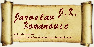 Jaroslav Komanović vizit kartica
